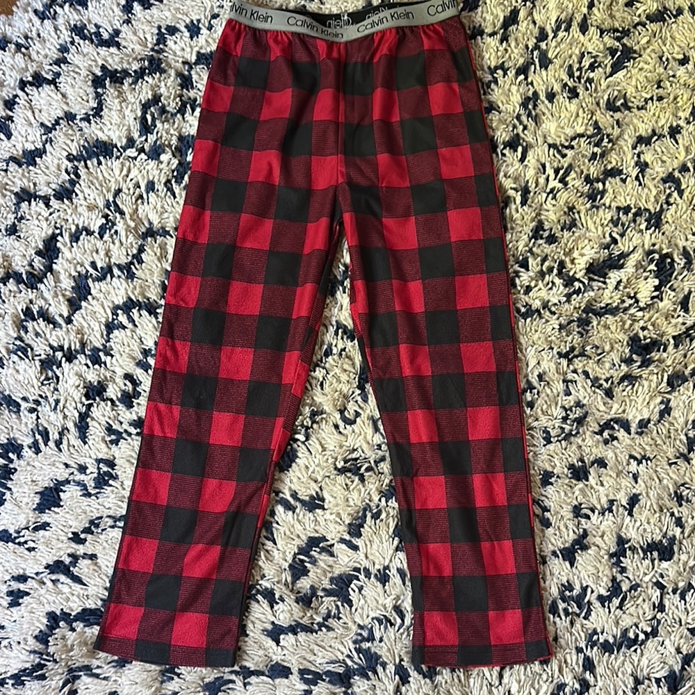 Calvin Klein Red and Black Kids Pajama Bottoms